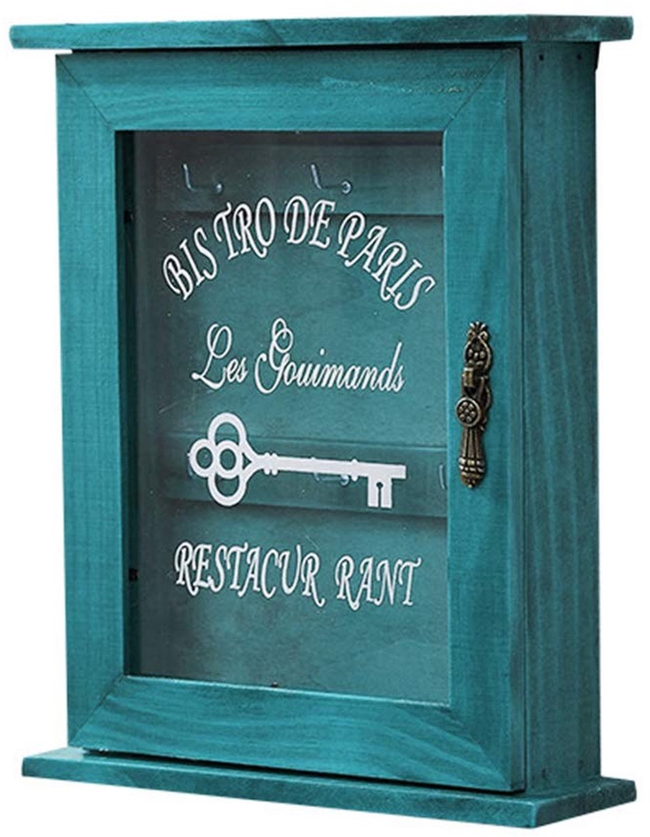 Dailygoods- Sleutelkast Houten - Sleutel Organizer - Muurbeugel - Retro Design - Duurzaam Hout - Magnetische Sluiting - Sleutelhouder
