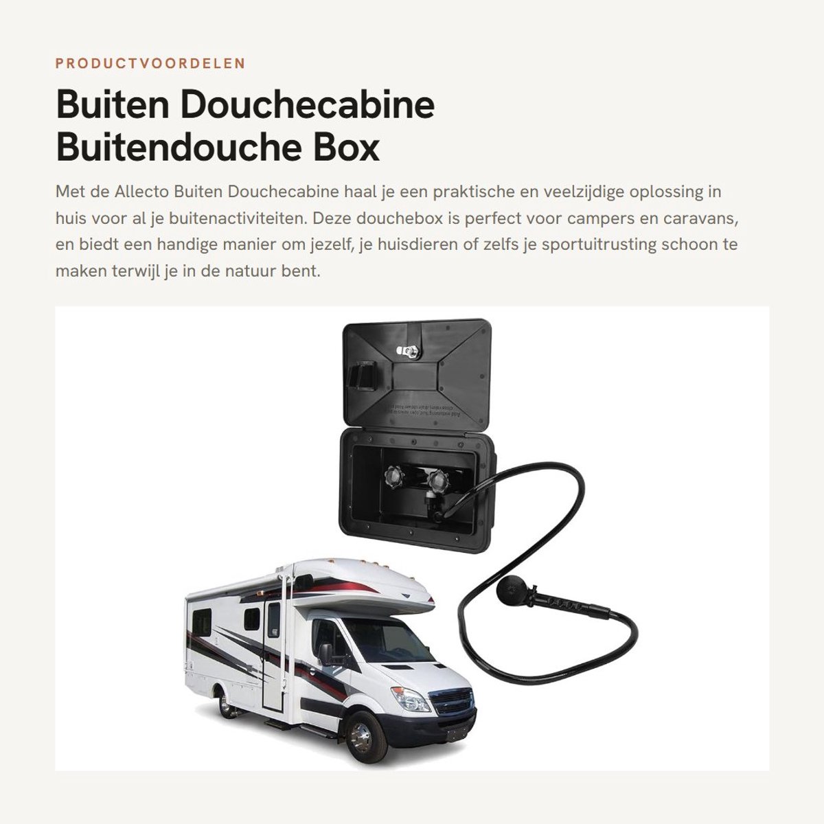 Dailygoods- Buitendouche met Koud- en Warmwaterschakelaar - Buitendouchebox - Douchecabine - ABS - UV-bestendig - Geschikt voor Camper