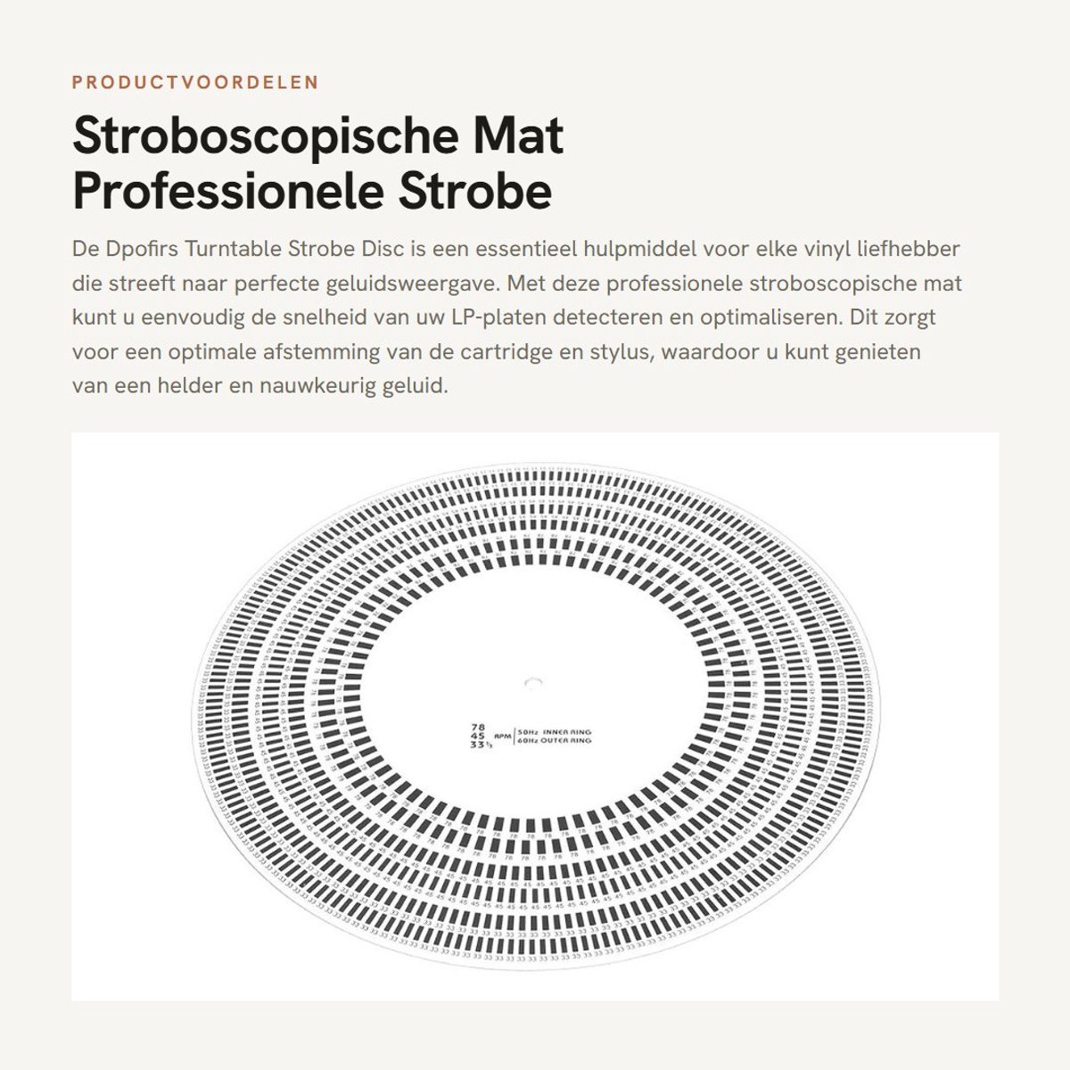 Dailygoods- Stroboschijf Professioneel - Dubbelzijdige Tachometer - Snelheidsmeting 33/45/78RPM - Frequentie 50/60Hz - Noodzakelijk Voor LP Vinyl