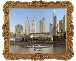 Koelkastmagneet - Reis Souvenir - Keuken Decoratie - Handgemaakt Design - 7.3 x 6.0 cm - Puerto Madero