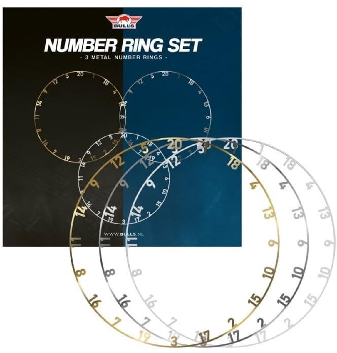 Dailygoods- Nummerring Set van 3 - Metalen Ringen - Dartaccessoires - Accessoires voor Dartbord - Standaard Variant - Origineel Product - Dartringen