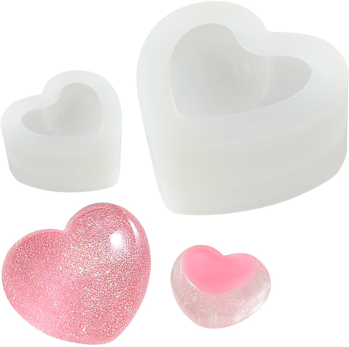 Dailygoods- Siliconen Vorm Hartvormig - IJsblokjesvorm - Chocolade/Vormpjes Koekjes - Zeepcake/Vormpjes Klei - Doe-het-zelf Kaarsvorm - Hoge Vormnauwkeurigheid - Vormpje