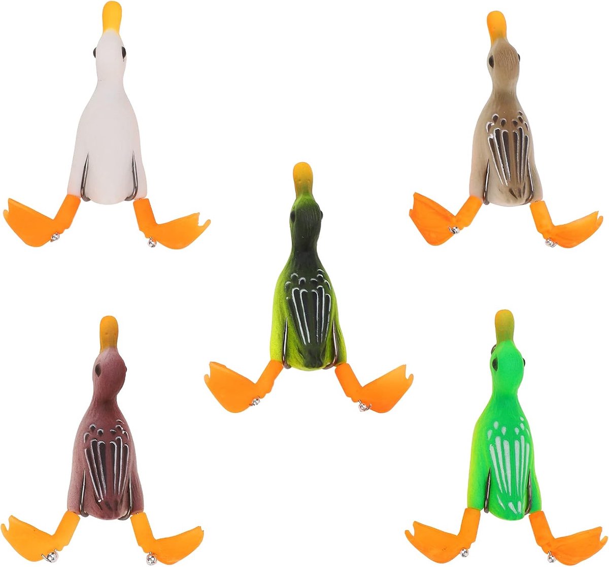 Kunstaas Eend - Drijvend Aas - Vissen op Baars - Realistisch 3D Design - 9 cm 5 Stuks - Natuurlijk