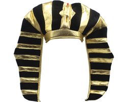 Farao Hoofddeksel - Koning Hoed - Thema Feest - Klassiek Egyptisch Ontwerp - 58x30x22 cm - Zwart Goud