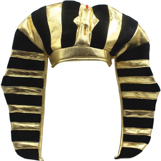 Farao Hoofddeksel - Koning Hoed - Thema Feest - Klassiek Egyptisch Ontwerp - 58x30x22 cm - Zwart Goud