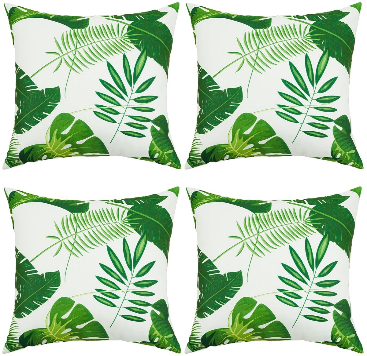 Dailygoods - Groen Palmblad Kussenslopen voor Buiten - Set van 4