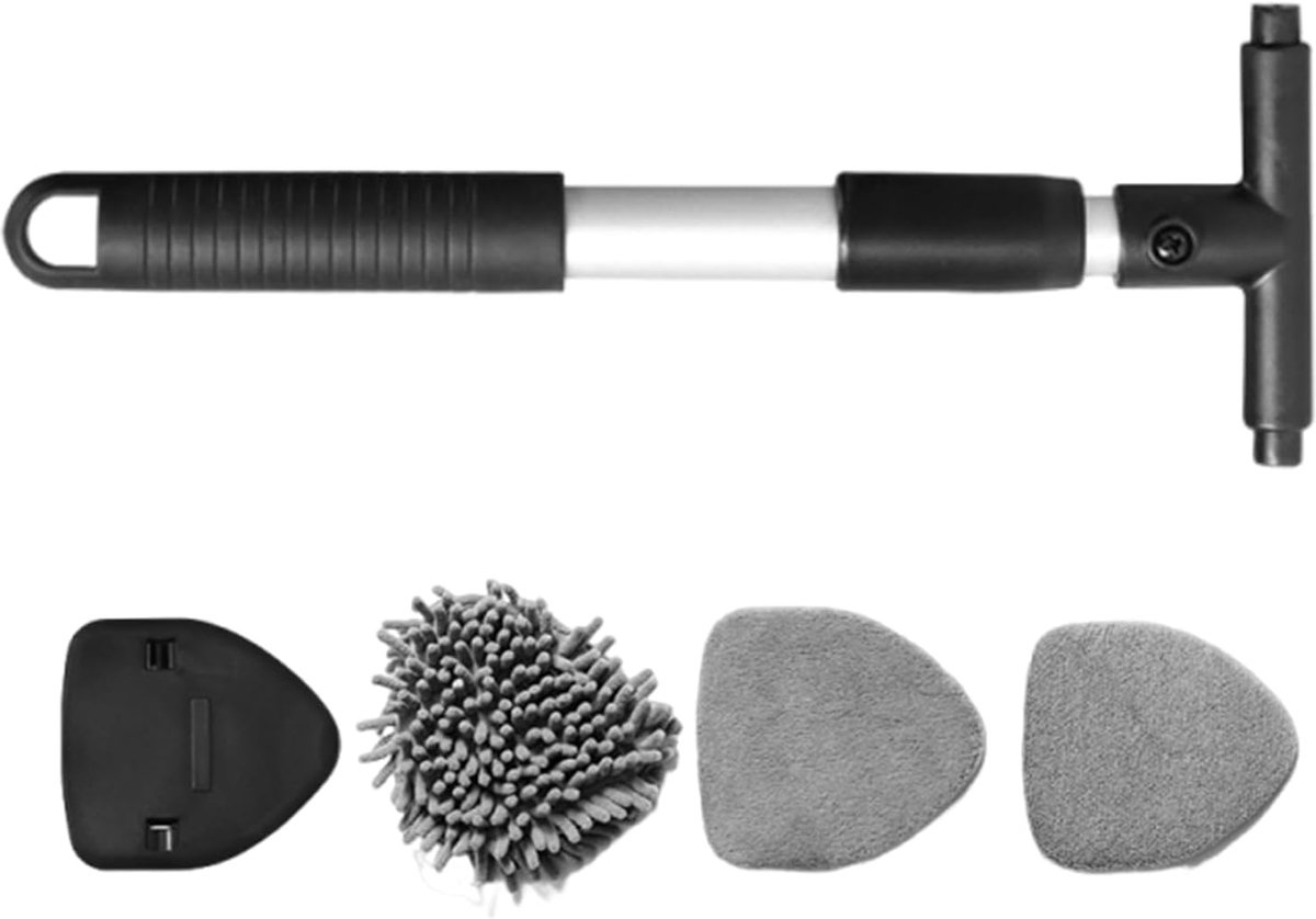 Autowasborstel - Ruitenreiniger - Glas Reinigen - Verstelbare Lengte - Lange steel - Driehoek