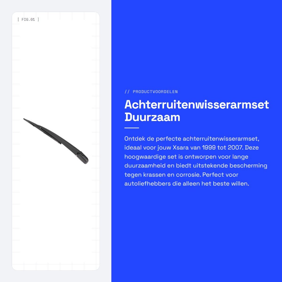 Dailygoods- Achterruitenwisserarmset Duurzaam - Antikras - Anticorrosief - Eenvoudige Installatie - Geschikt voor Xsara N68 2007 - Lange Levensduur - Wisserarm