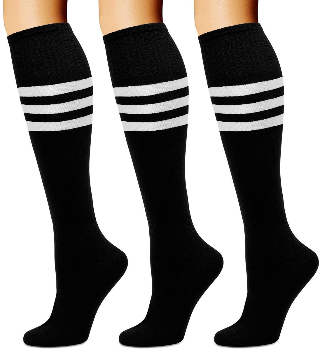 Dailygoods- Kniesokken 3 Paar - Zacht en Stretchy - Casual Hoge Kousen - Ademend en Duurzaam - Voor Mannen/Vrouwen - Meerdere Kleuren
