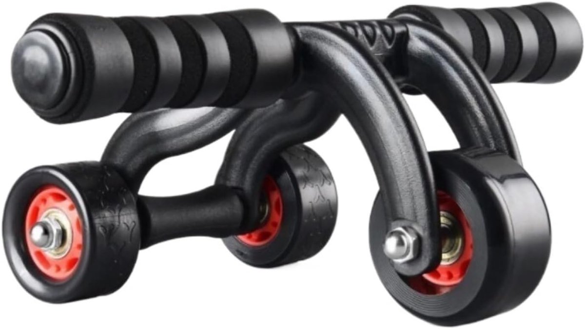 Ab Wielrol - Buikspierroller Core Trainer - Core Training - Anti-slip Wielen - 32.5cm - Zwart