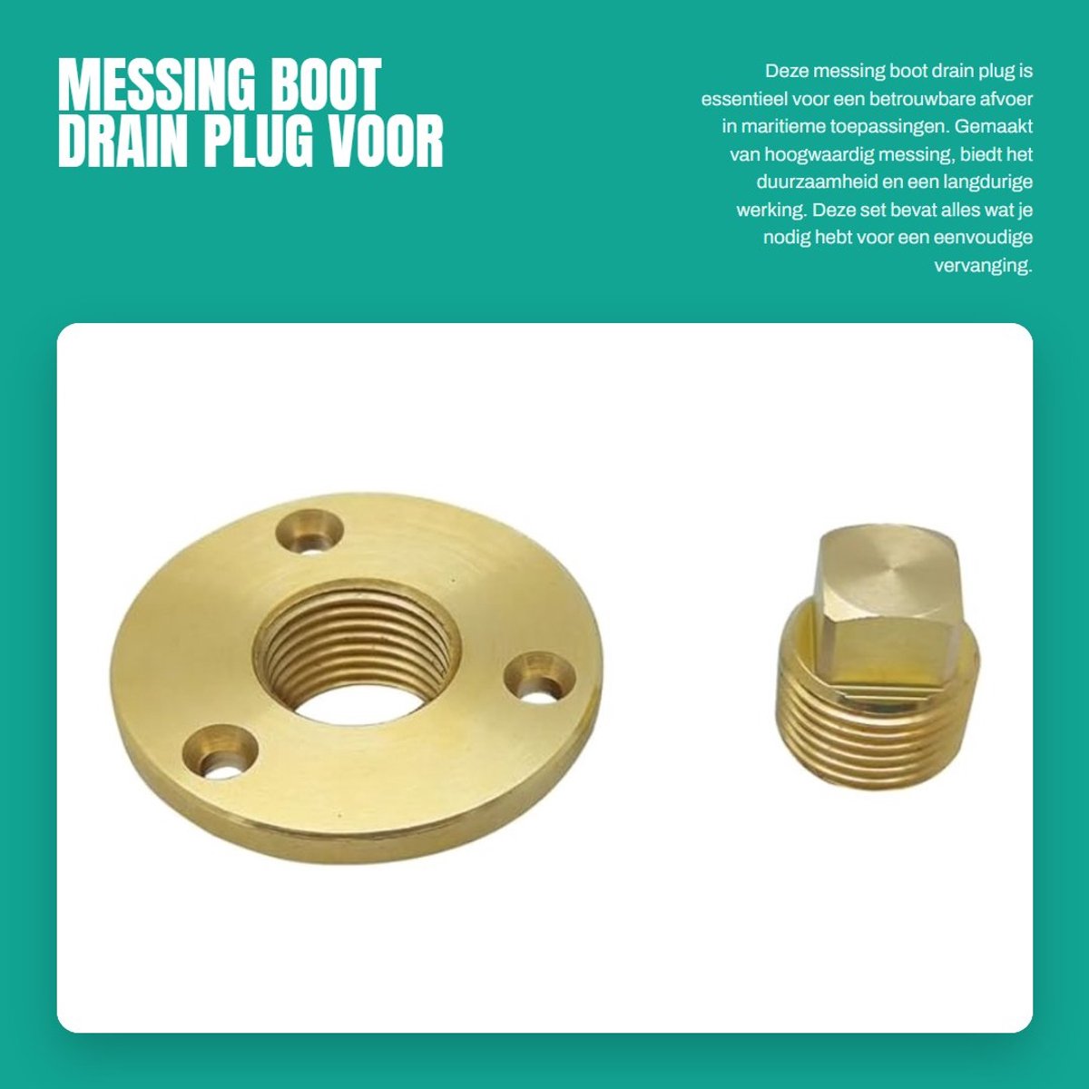 Dailygoods - Messing Boot Drain Plug voor Marine Gebruik