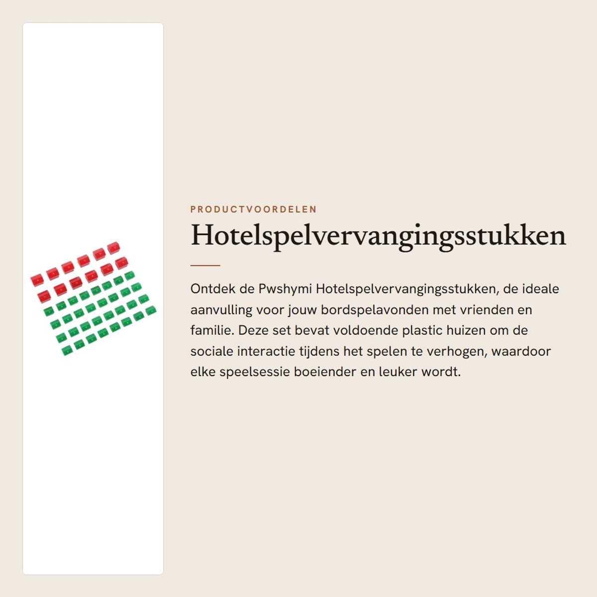 Dailygoods- Spelstukken Premium Kwaliteit - Vervangingsstukken - Spelaccessoires - Huizen voor Meerdere Spelers - Eenvoudig te Gebruiken - Verhoogt Sociale Interactie - Bordspelaccessoires