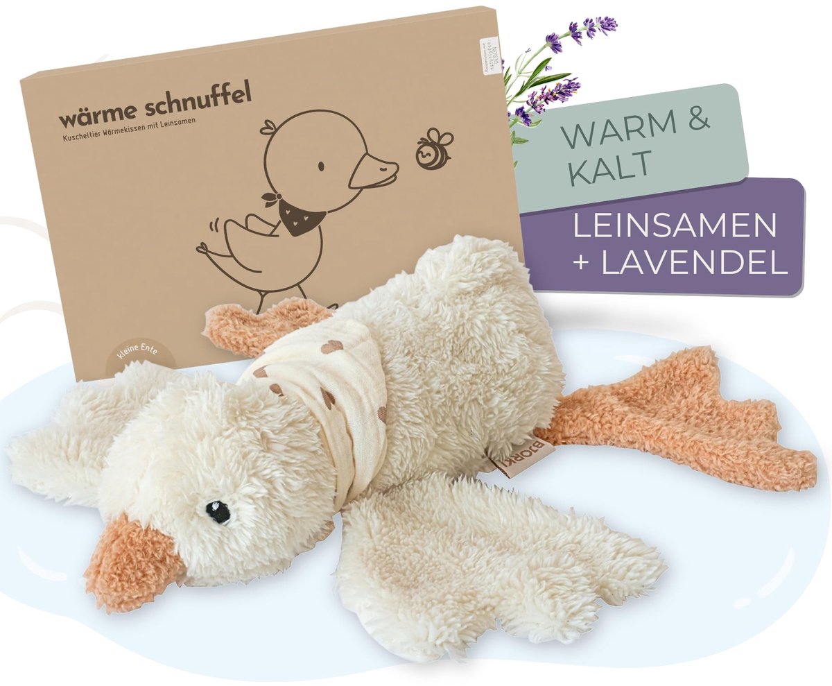 Dailygoods- Warmtekussen voor baby's - Otterknuffel - Magnetronwarm - Lijnzaadvulling - Lichtgewicht - Rustgevende lavendelgeur - Knuffelkussen