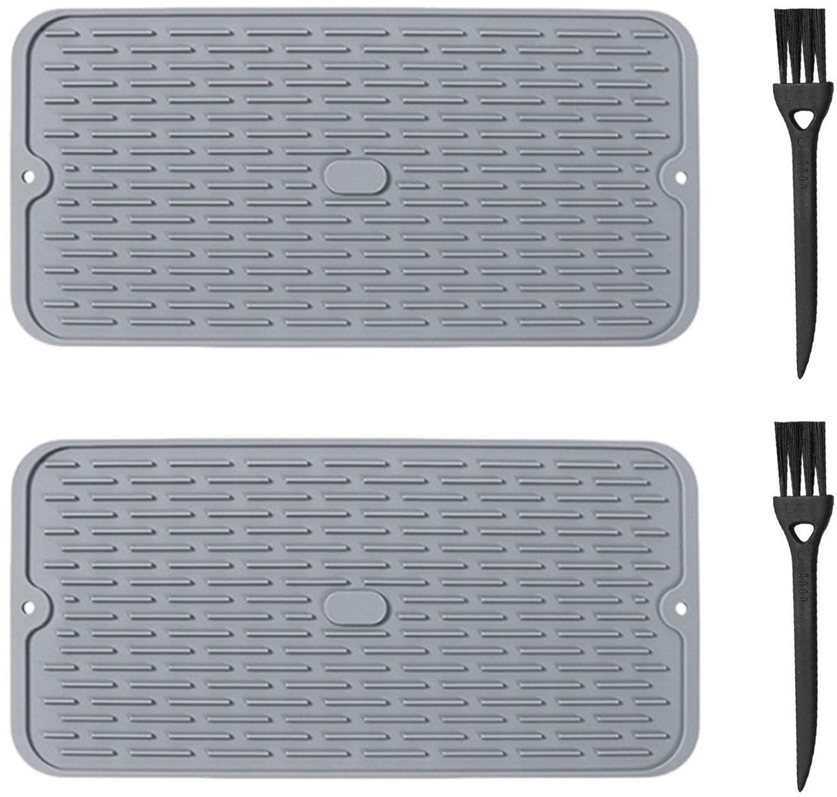 Dailygoods- Afvoerblokken - Siliconen - Drainagemat - Keukenaccessoires - Reinigingsborstels - Hittebestendig 40x20 cm - Antislip