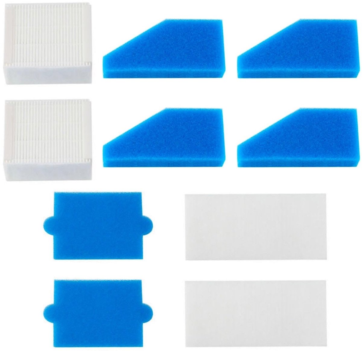 Dailygoods- Stofzuigerfilter Accessoireset - Stofzuigeronderdelen - Stofzuigeraccessoires - Schuim/Niet-geweven stof - 2 Sets met 5 Accessoires - Efficiënte Filterprestaties