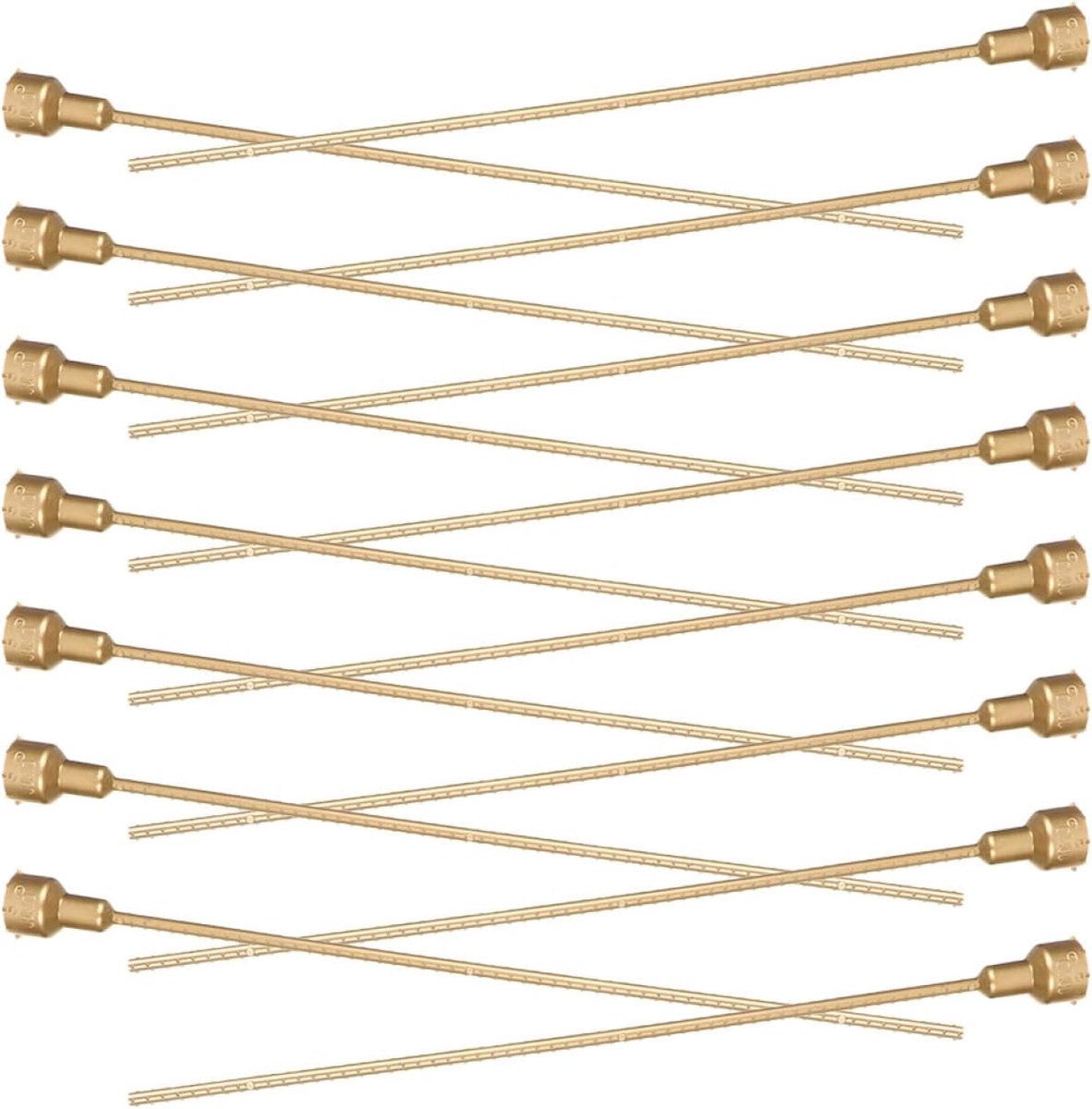 Bloemstelen 15 Stuks - Bloemstuk palen - Bloemen Schikken - Uitschuifbaar PVC Materiaal - 20 cm Lengte - Goud