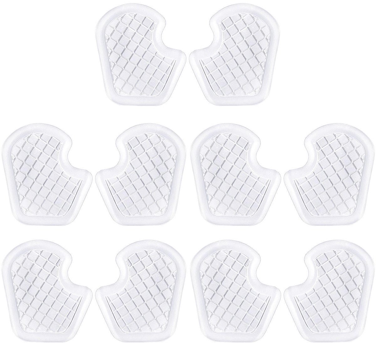 Dailygoods- Voetskussen Transparant - Siliconen Pads - Antislip Voetbescherming - Schoenaccessoires - 5 Paren - Comfortabel en Praktisch - Schoeninlegzolen