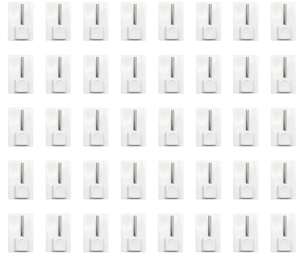 Dailygoods - DALAETUS 40 stuks gordijnhaken set, duurzame en solide zelfklevende gordijnhaken voor net gordijnroeden, kleverige haak voor gordijnrails (wit)