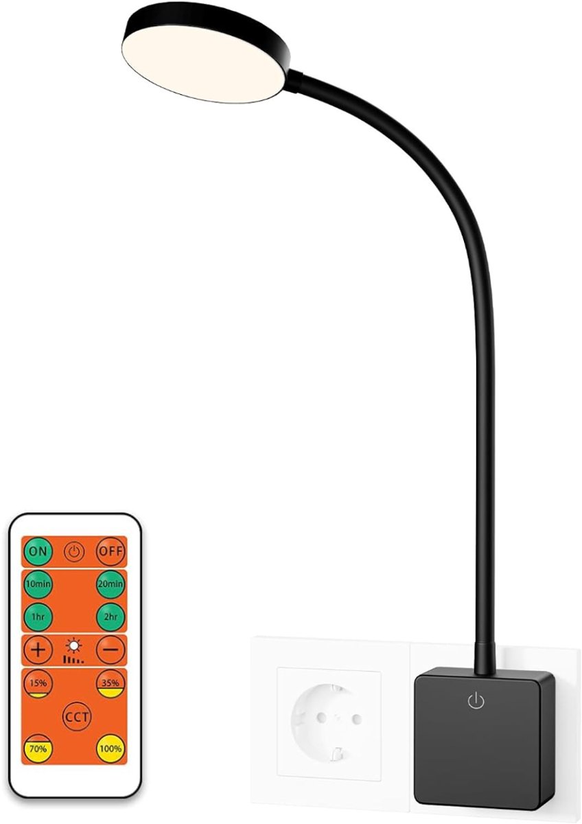 Stekkerlamp - Stekkerlamp Dimbaar - Stopcontact Lamp - Zwart