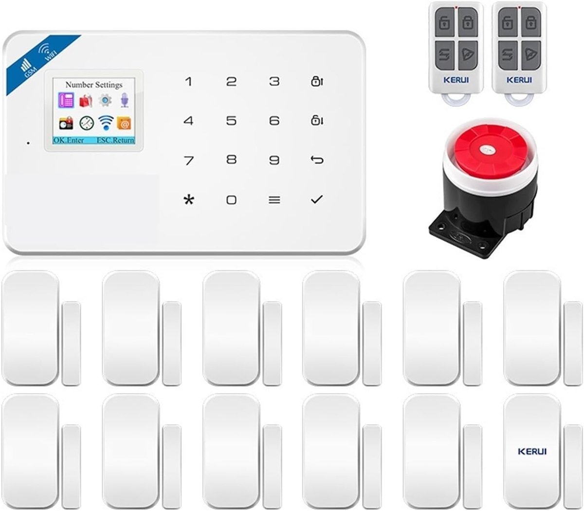 Beveiligingssysteem Kit - Draadloos Alarm - Huis Beveiligen - Intelligente Waarschuwingen - 1 kg - Wit