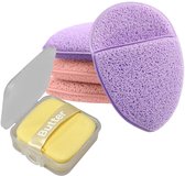Dailygoods- Peelingspons Set van 6 - Herbruikbare Make-uppads - Diepe Reiniging - Zacht en Huidvriendelijk - Ideaal voor Alle Huidtypes - Meerkleurig (Geel/Roze/Paar)
