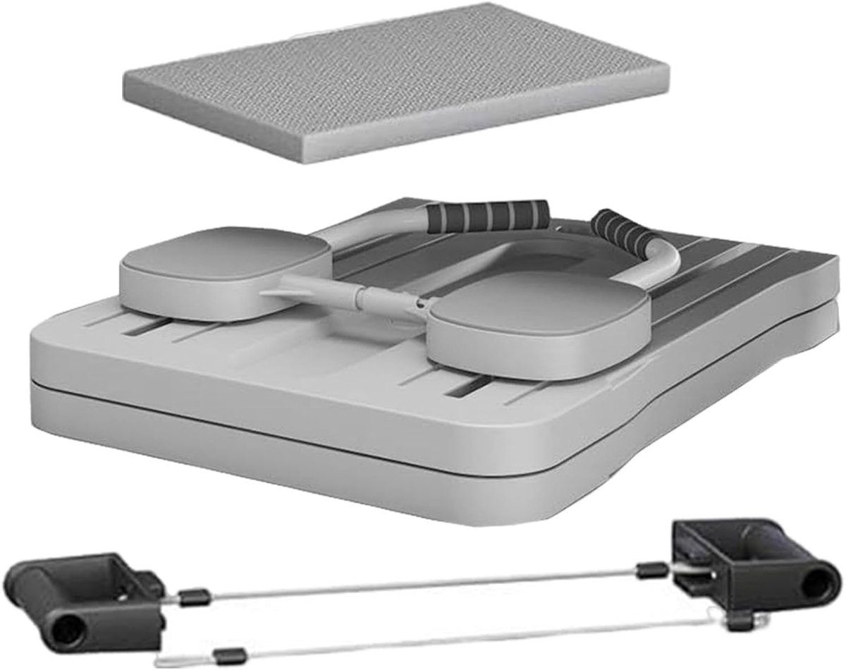 Buikspierplank Fitness - Pilates Trainingsset - Core Training - Automatische Terugslag - 105 cm Lengte - Grijs