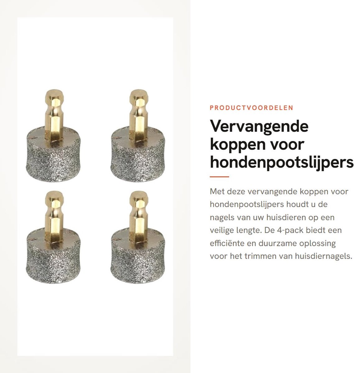 Dailygoods- Slijpkoppen 4-pack - Vervangende Koppen - Diamantslijpkoppen - Voor Hondenpootslijpers - Efficiënte Prestaties - Materiaal: Legering - Nagelvijl