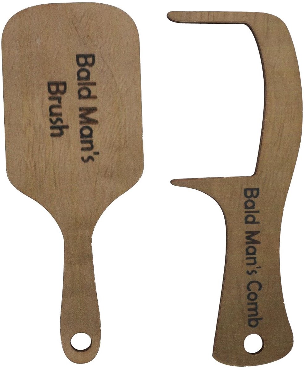 Dailygoods- Kaalhoofdkam Grappig - Kaalhoofdborstel - Houten Kam - Lichtgewicht - Cadeau voor Kale Mannen - Pakketgrootte 17x6,5 cm - Grappige Kam