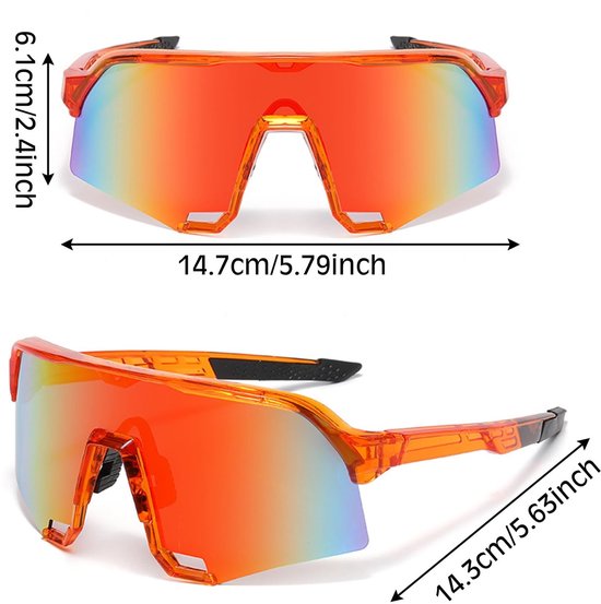 Dailygoods- Sportzonnebril Uv400 - Snelle Fietsbril - Winddicht van Dailygoods — afbeelding 3