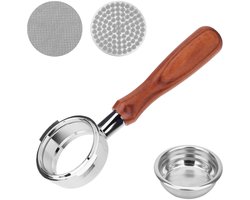 Dailygoods- Portafilter 58mm Bodemloos - Filterhouder - Roestvrij Staal - Ergonomisch Handvat - E61/Flair58/ECM/Rocket/Sanremo/Synesso/Slayer/VBM - Makkelijk te Reinigen