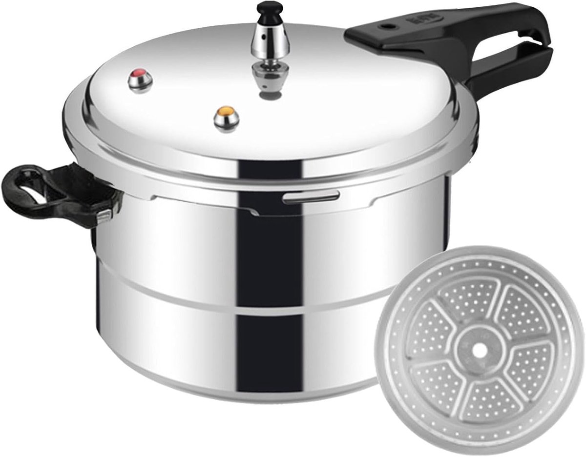 Snelkookpan - Drukpan Stoofpan - Maaltijden Bereiden - Gelaagd Koken - 5 Liter - Zilver