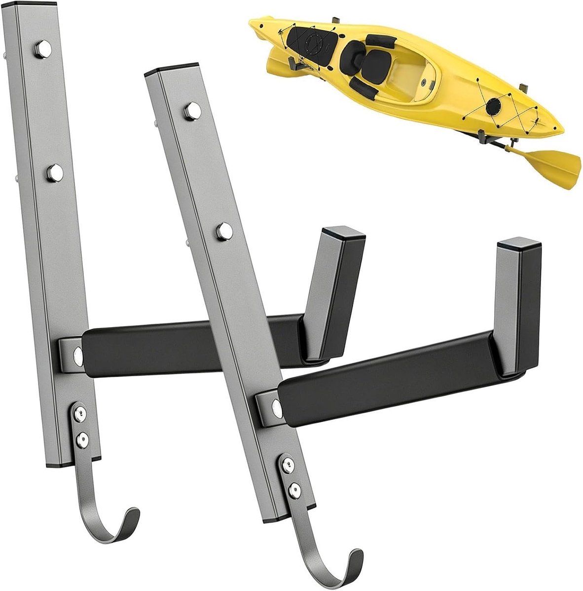 Opberghouder Kajak - Surfplank Ladder - Garage Opslag - Hoge Draagkracht - 2 Stuks 90kg - Zwart