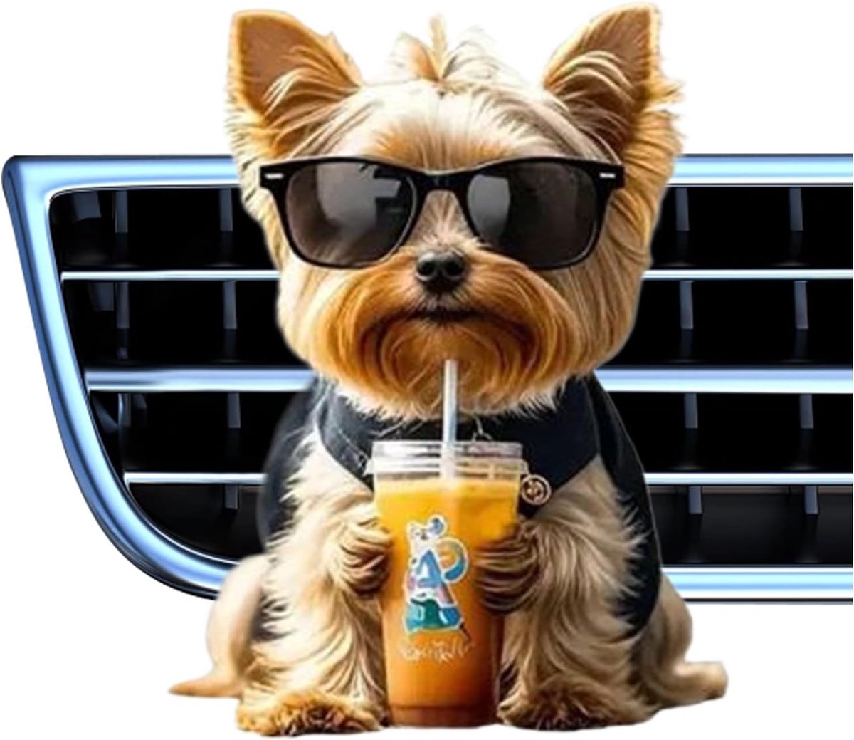 Auto Luchtverfrisser - Ventilatie Clip - Auto Interieur - Speelse Hond Design - 6 cm Hoog - Transparant