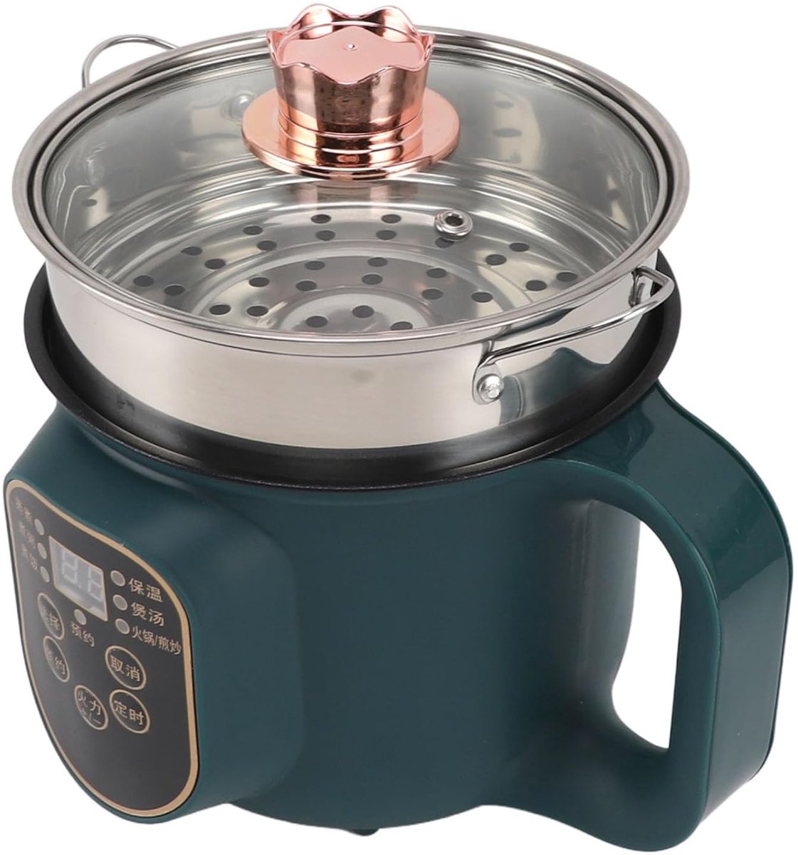 Mini Elektrische Kookpot Compact Fornuis Snel Koken Slimme Reservering 1.8 Liter Groen