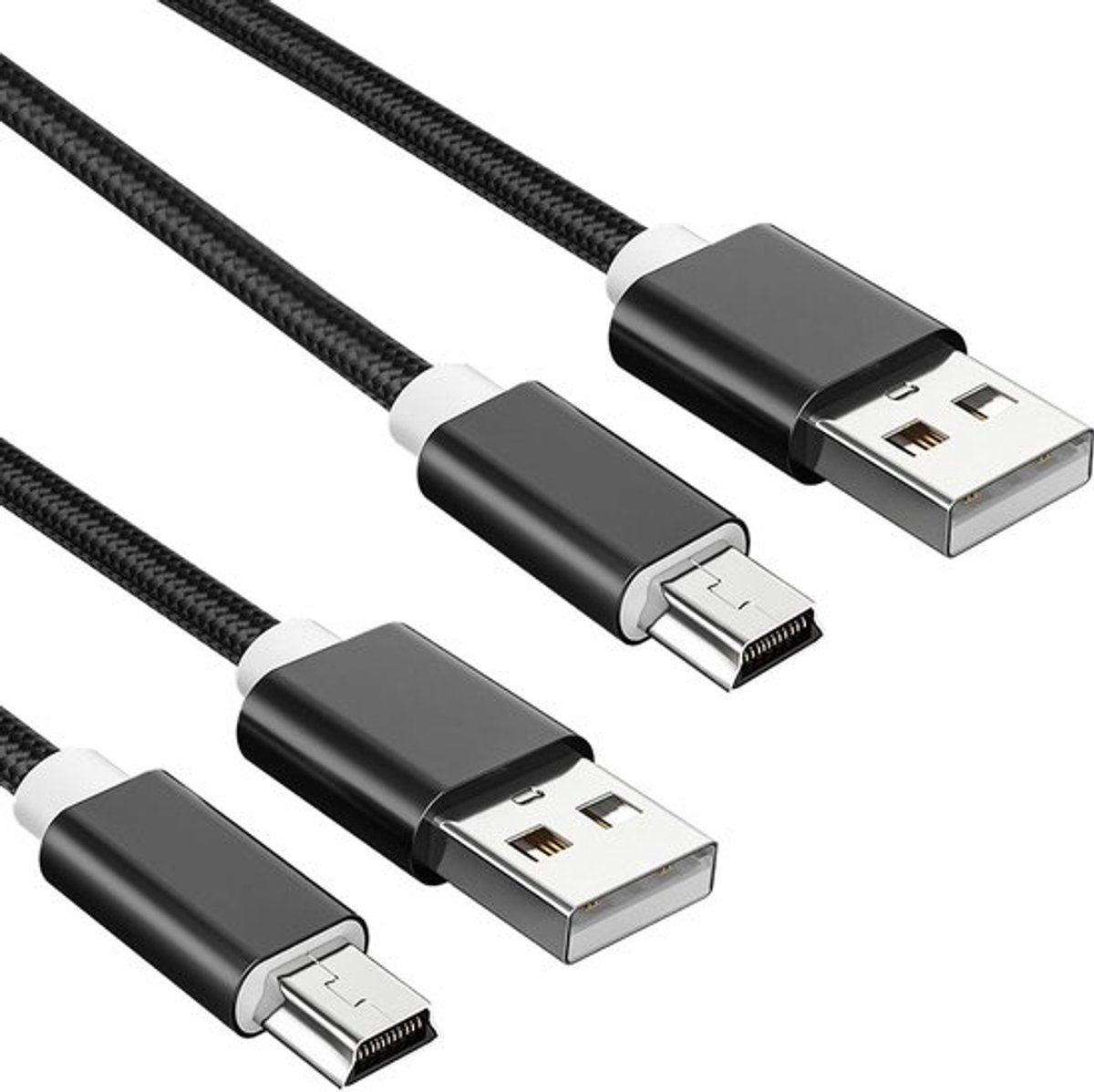 Zwart USB 2.0 kabel voor opladen en synchroon maken