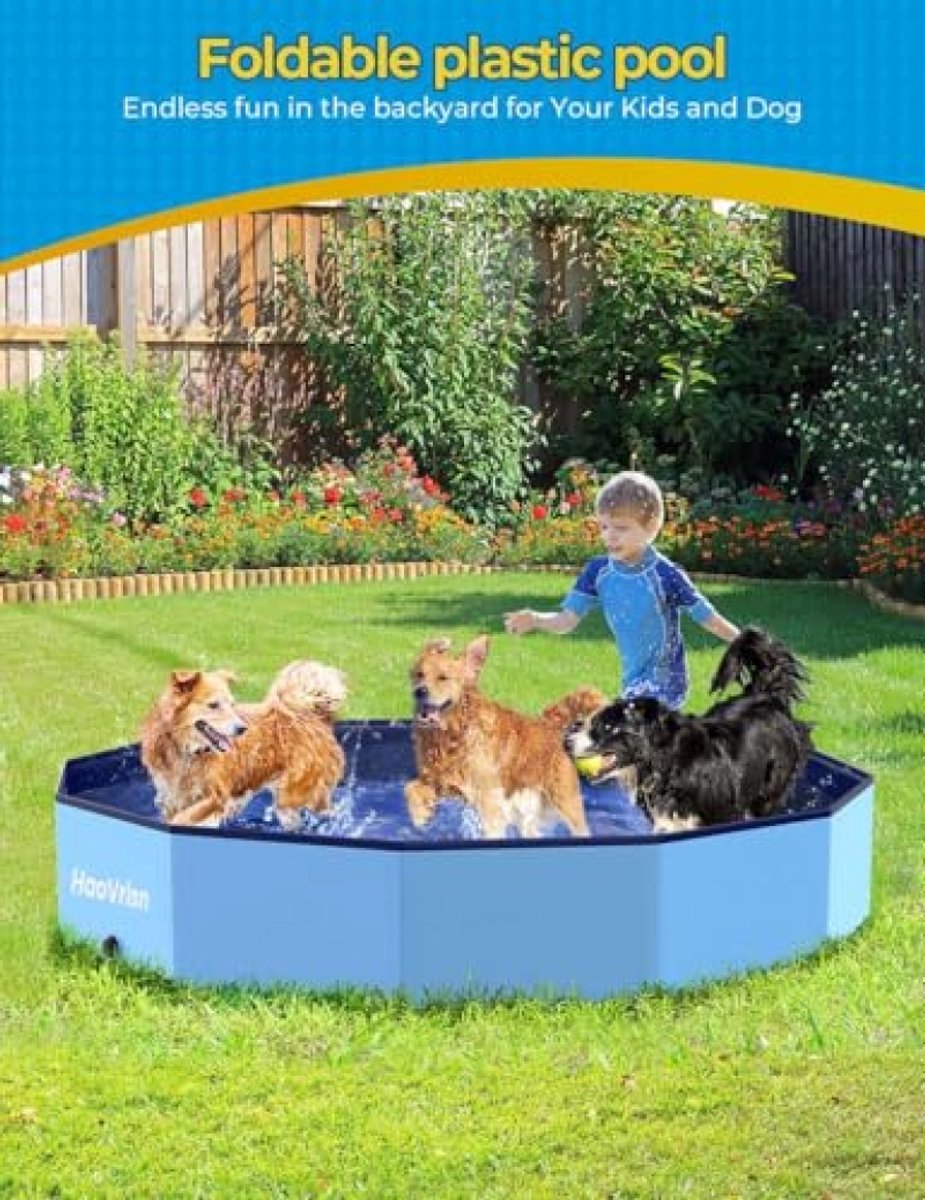 ModernStore Opvouwbaar Hondenzwembad 120x30 cm - Kinderbadje voor Honden en Kinderen - Verdikt PVC met Antislip Bodem en Afvoerventiel - Blauw