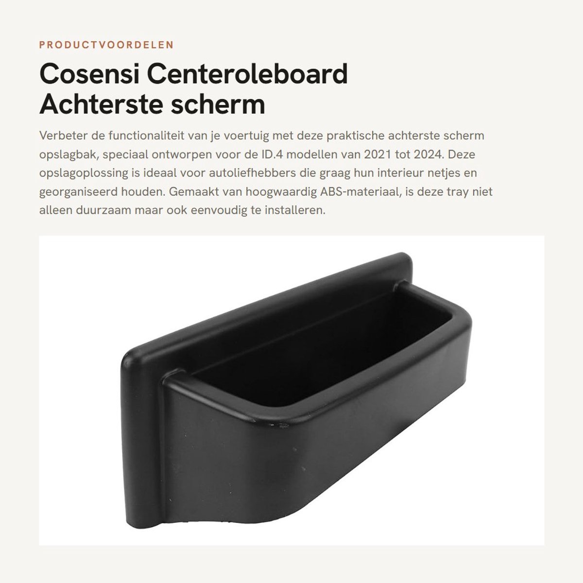 Dailygoods- Opbergbox Achter Scherm - Opbergdoos - Auto Accessoires - Ruimte-uitbreiding - Duurzaam ABS - Antislip Rubber Pad - Opbergtray
