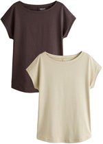 Next - Dames - T-shirt met korte mouwen ‘Grown On’, set van 2 - Wit