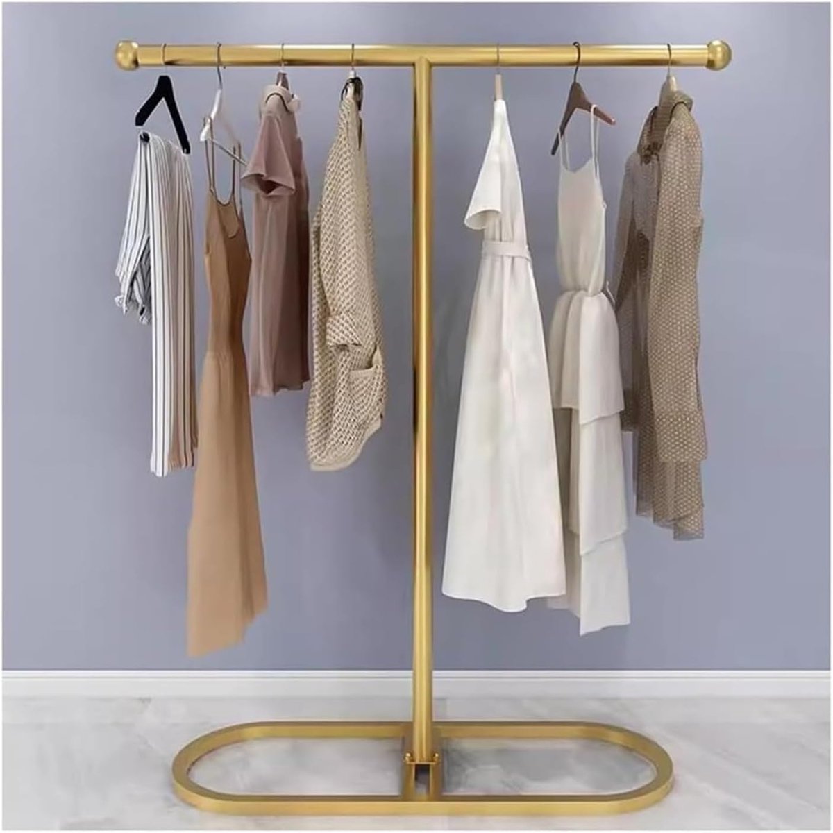 Kledingrek Staand - Garderoberek Metaal - Kleding Presenteren - Robuust Metalen Frame - 100x150cm - Goud