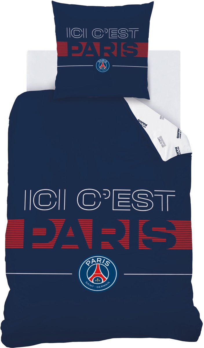 Paris Saint Germain Dekbedovertrek Devise - 140 x 200 + 63 x 63 cm - Katoen