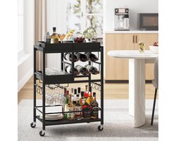 Hoppa! Barwagen, thuisbar-serveerwagen, 3-laags keukenwagen…