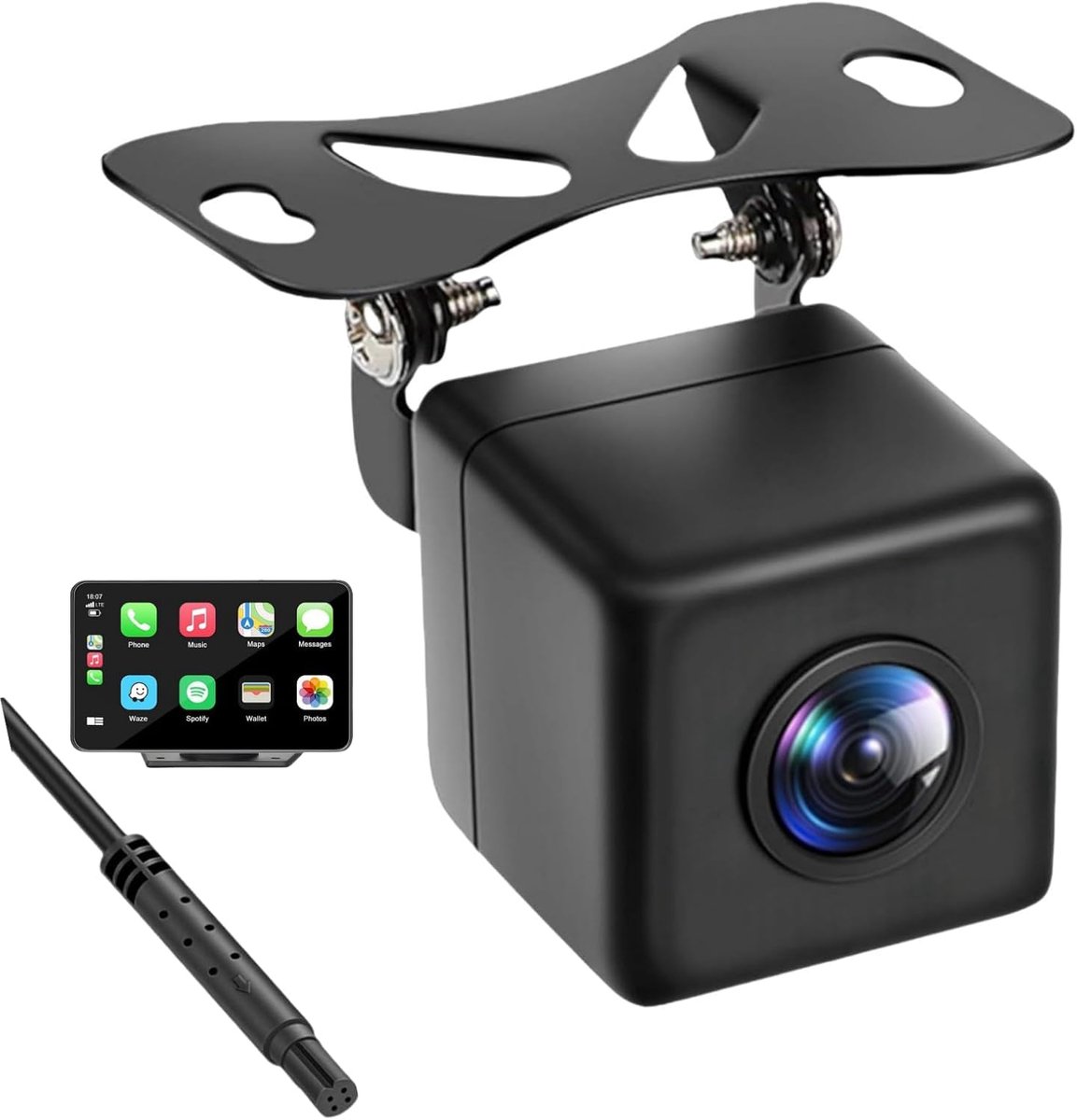 SnelShoppen - 4Pins Back-upcamera voor Carplay-scherm - Waterdichte Nachtzicht Achteruitrijcamera met 2,5 mm Aansluiting - Vervangende Achteruitkijkca