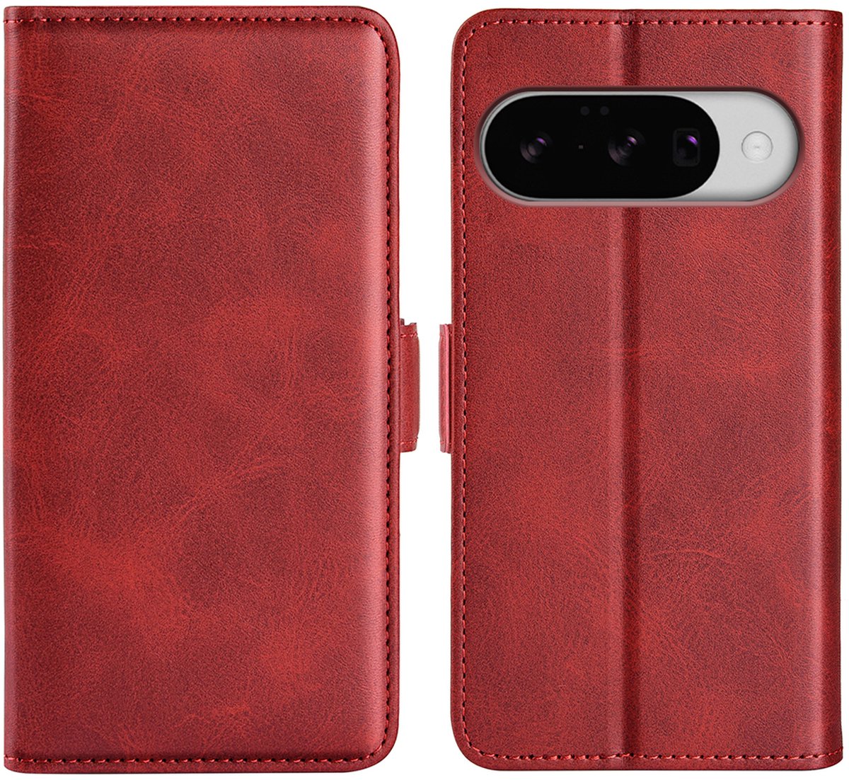 MobyDefend Hoesje - Geschikt voor Google Pixel 11 - Luxe Wallet Book Case (Sluiting Zijkant) - Rood