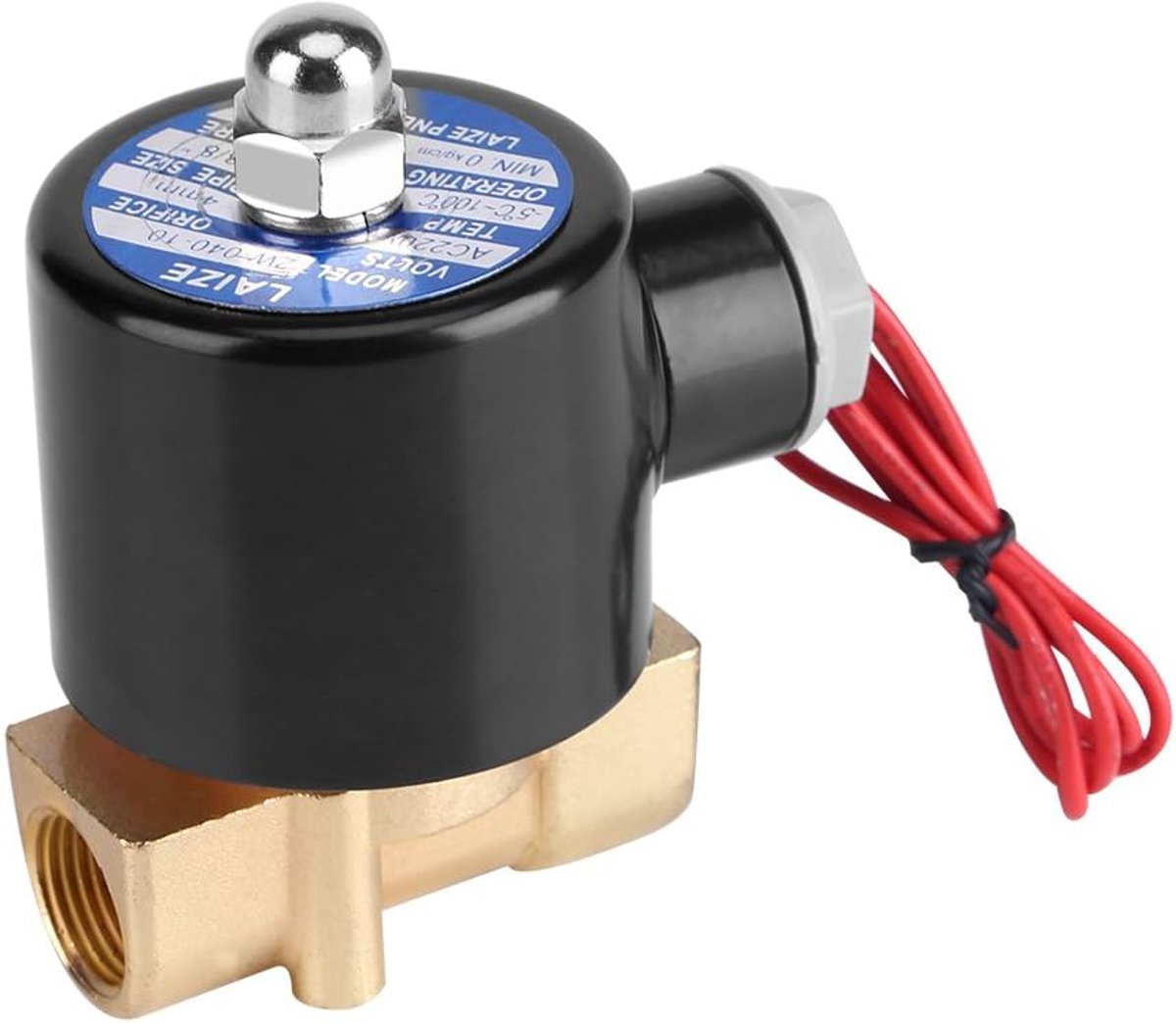 SnelShoppen - 220V DN10 3/8" Normaal Gesloten Messing Solenoid Kleppen Waterstroom Pulsen Elektromagnetische Ventiel voor Water, Olie, Lucht, Gas