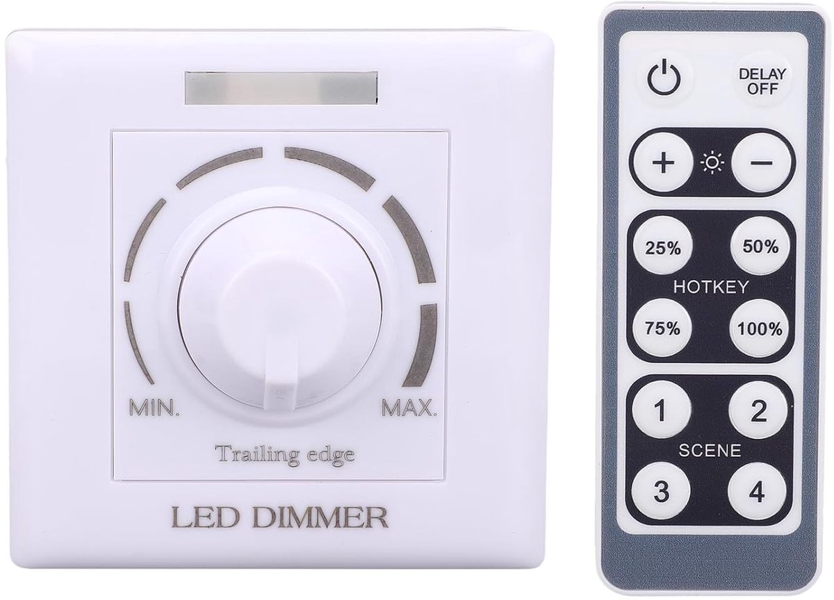 SnelShoppen - Dimmer switch AC 220 V met IR afstandsbediening, LED helderheid regelaar, traploze dimmer voor woonkamer, slaapkamer, keuken, tuinverlic