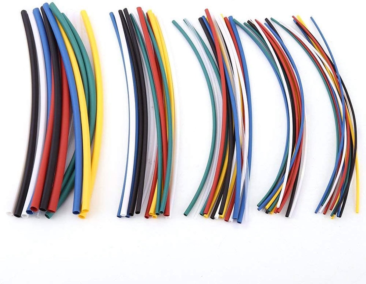 SnelShoppen - 70 Stuks Warmtekrimp Tubing Set 5 Maten Assortiment 2:1 Halogeenvrij Warmtekrimpbuis Kabelsleeve Kit, 7 Kleuren voor Projecten