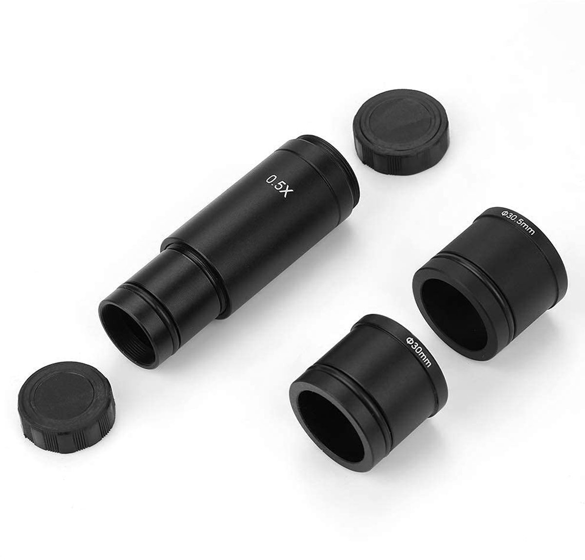 SnelShoppen - Microscoop Adapter 0.5x met C-mount voor 23.2 mm, 30 mm en 30.5 mm - Geschikt voor CCD Camera en Digitale Oogstuk - Metalen Lensadapter
