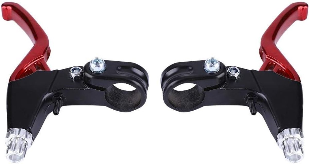 SnelShoppen - 1 Paar Fietshandremmen Aluminium Legering Fietsremmen 4 Kleuren Beschikbaar (Rood) - Geschikt voor Mountainbike, Vouwfiets, BMX, Wegfiet