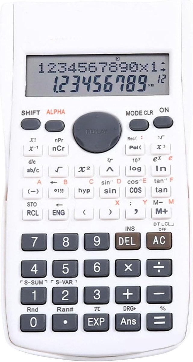 SnelShoppen - Wetenschappelijke Rekenmachine 12 Cijfer Student Calculator met 240 Functies, Grote Display met Sliding Hard Cover, Schoolbenodigdheden