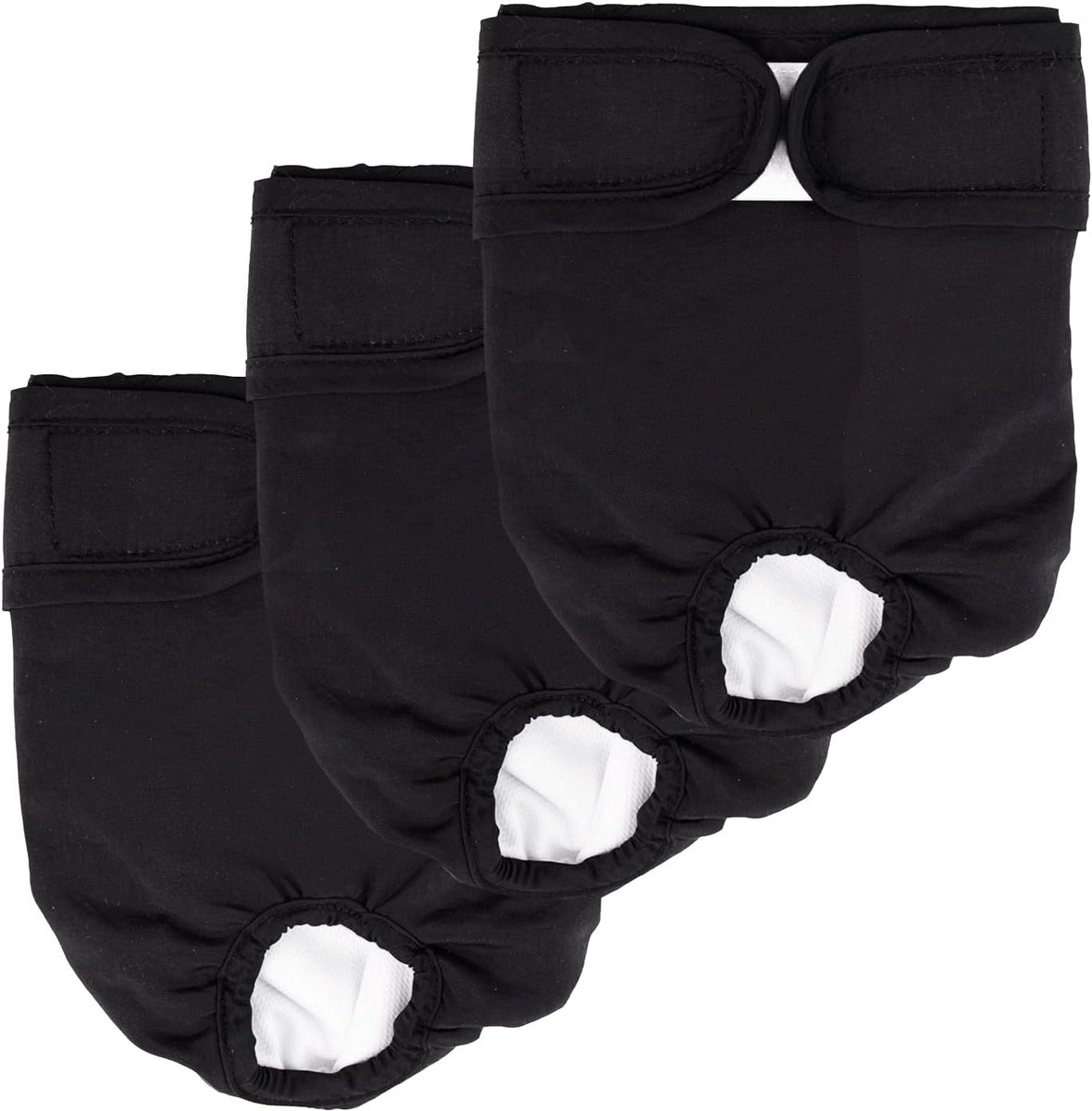 SnelShoppen - 3 Stuks Zwarte Hondend diapers, Herbruikbare Loopbroeken voor Mannetjes en Vrouwtjes, XL, Waterdicht, Ademend, Ideaal voor Binnen en Bui